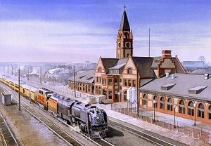 Cheyenne Depot & Union Pacific Frontier Days Dampflok. James Mann Notizkarten - Bild 1 von 2