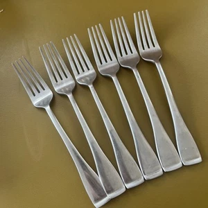 6 Salatgabeln MADDOX SATIN von Oneida Edelstahl Besteck 7 1/8" schwer modern - Bild 1 von 4