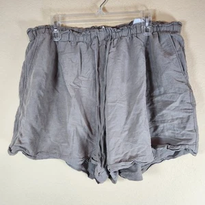 Pantaloncini H&M marroni misto lino con coulisse piatta davanti taglia XL spiaggia viaggio vacanza - Foto 1 di 10