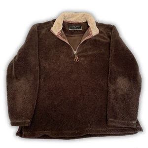 True Grit Pebble Pile Fleece Pullover Sweatshirt Braun Herren Medium M 1/2 Zip - Bild 1 von 6