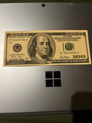 2001 Vintage $100 bill  One Hundred Dollar Bill - Image 1 of 2