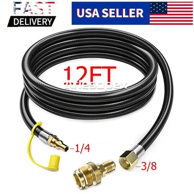 ARIESAPEX 12FT Propane Quick Connect Hose for RV to Gas Grill Propane Quick Connect 1-20lb