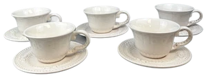 American Atelier Baroque Cup and Saucer Flat Coffee Tea - Set of 5 - Picture 1 of 5