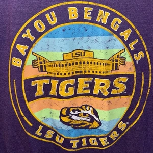 LSU Tigers Captivating Apparel Tee Short Sleeve Shirt Purple Bayou Bengals XXL - Picture 1 of 6