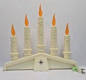 Empire Christmas Window Candelabra 5 Lighted Drip Candles Electric Vintage USA - Picture 1 of 24