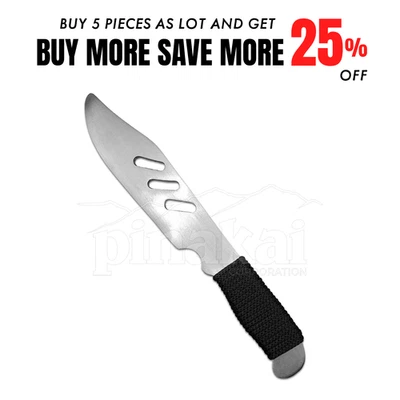 Упаковка из 5 современных алюминиевых тренировочных ножей с прорезным лезвием и ручкой шнура - Изображение 1 из 4