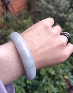 Certified A jadeite jade stone Icy Lavender Bangle diameter 58.5mm bangle - Picture 1 of 11