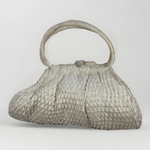 Vtg Woven Raffia Handbag Made In Japan Boho Retro - Picture 1 of 4