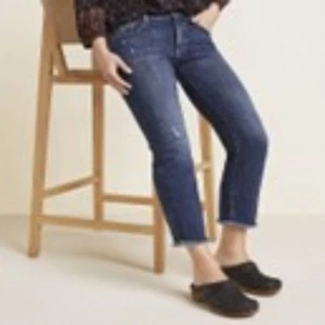 DL1961 Mara Ankle Jeans High Rise Straight Frayed Hem USA Women's 28 Medium Wash - Picture 1 of 14