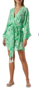 NWT Melissa Odabash Siena Cover-Up Dress Green Palm Print Size L - Picture 1 of 7