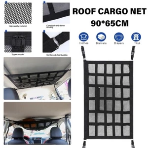Car Roof Cargo Net Auto Ceiling Storage Mesh Bag Portable Campervan SUV - Picture 1 of 10