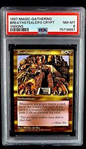 1997 Magic the Gathering Visions Breathstealer's Crypt Rare PSA 8 Only 2 Higher - Picture 1 of 12