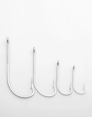 20pcs Stainless Steel Fishing Hooks O'Shaughnessy Forged Long Shank J Fish Hooks - Image 1 of 4