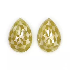 3.58 CT Natural Loose Pear Cut Pair Diamond 10.35 MM Yellow Color Diamond LQ3010 - Picture 1 of 8