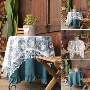 Lace Square Round Tablecloth Dining Wedding Table Cloth Covers Party Home Decor - Picture 1 of 16