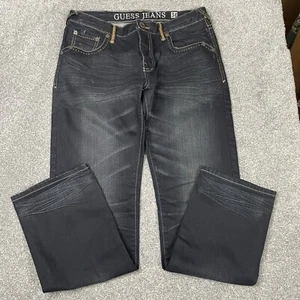 Guess Jeans Mens 34 (Act. 35x34) Denim Rebel Regular Straight 7 Pocket Whiskers - Picture 1 of 11
