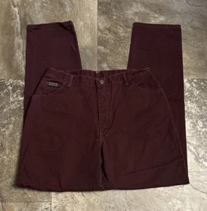 Jeans Wrangler 16 x 34 rilassati viola bordeaux dritti nuovi vintage made in USA - Foto 1 di 6