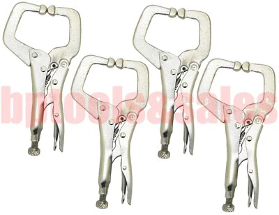 CAL/AJ 4 Pack 6" Locking C Clamp Pliers Forged Vise Clamp Set No Pads