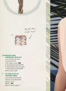 Chloe+ Isabel Set of 6 Stackable Rings Tri-Tone Gold Rose Gold Silver Size 6 NEW - Picture 1 of 6