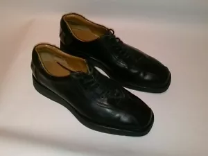 ANTONIO BOSSI Mens Black Casual Lace Up Shoes size 8 MADE IN ITALY - Picture 1 of 8