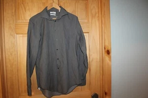 Calvin Klein Performance Non-Iron Slim Fit Gray/Black Shirt Size 15.5 32/33 NEW - Picture 1 of 3