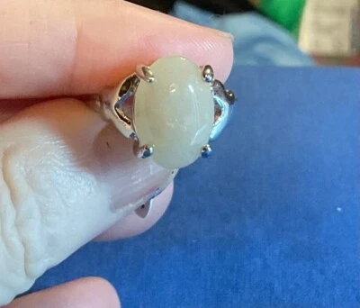 FROSTY WHITE MILK QUARTZ Genuine Gemstone RING Size 7, Natural Snow Quartz.  I14 - Image 1 of 3