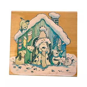 Penny Negro Mejor Época del Año 1855K Sello de Goma Perro Casa Cachorro Navidad - Imagen 1 de 6