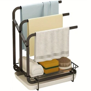 Caddy Sink Sponge Holder Stainless Steel Kitchen Sink Organizer for Soap Brush - Picture 1 of 7