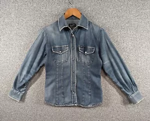 GAS Street Mood Women's Vintage Retro Denim Snap Button Shirt Jacket Size XS - Picture 1 of 12