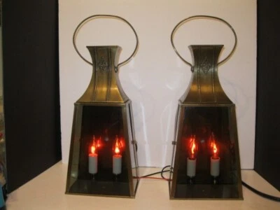 Lote de 2 luminárias elétricas vintage Thomas Industries Carriage House montagem na parede - Imagem 1 de 4