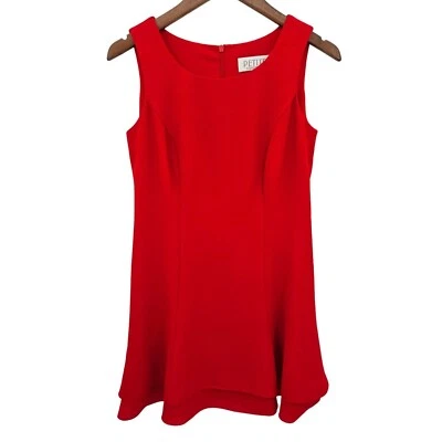 Vestido Vaina Petite Sophisticate Rojo Hasta la Rodilla Sin Mangas Forrado Talla M En Capas Foto 1 de 4