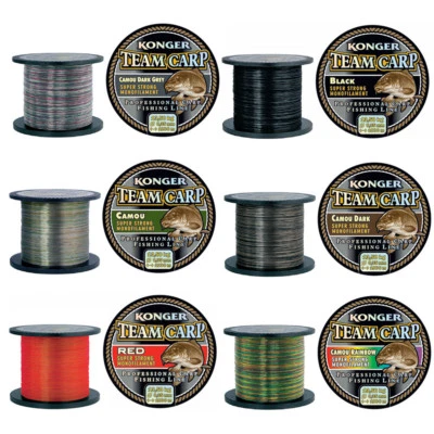 600/1000m KONGER TEAM CARP MONOFILE ANGELSCHNUR, KARPFENSCHNUR, FEEDER, METHOD