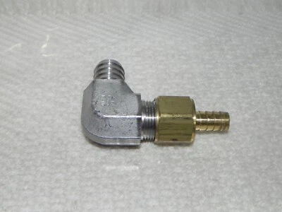 SSP 316 OZ stainless steel Elbow Male 7/8" barb to Brass Adaptor Male 1/2" barb? - Image 1 of 4