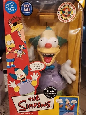 Krusty 小丑 辛普森一家 娃娃 全新带盒 玩伴 恐怖树屋  — 第 1/4 张图片