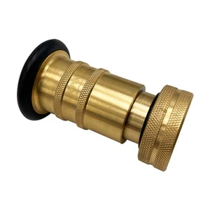 SAFBY Fire Hose Nozzle Brass Equipment Spray Jet Fog 1" NPT/NPSH - Picture 1 of 6
