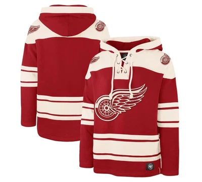 ’47 NHL Detroit Red Wings '47 Hockey Lacer Hoodie New Mens Big & Tall Sizes $140