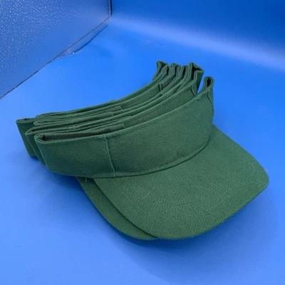 Lot of 6 Solid Green Visors Blank Athletic Hats Caps  LOT OF 6 EUC - Изображение 1 из 4