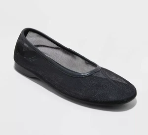 Women's Mel Sheer Mesh Ballet Flats Memory Foam Insole - A New Day - SIZE 10 - Picture 1 of 3