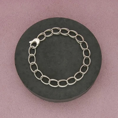 tiffany & co sterling silver double oval link chain bracelet size 7.75in - Image 1 of 3