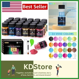 Vibrant 24-Color Mica Powder Set for Art & Crafts - Picture 1 of 8