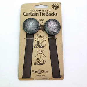 Magna Clips Diamond Ecopack 2 Round Plastic Clips Magnetic Curtain TieBacks - Picture 1 of 4