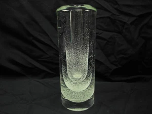 VINTAGE CZECH SOMMERSO WITH FLECKS 10" TALL GLASS SCULPTURE / VASE BY PETR HORA - Picture 1 of 11