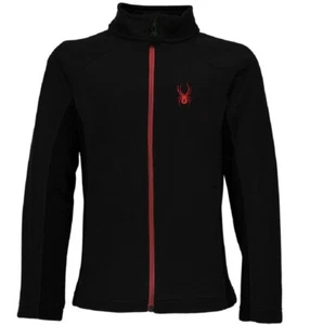 Spyder Boys Endure Stryke Knit Full Zip Jacket Black/Red - Picture 1 of 1