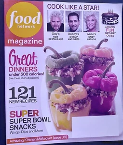 Food Network Magazine January / February 2013 Superbowl snacks, 121 recipes - Picture 1 of 2