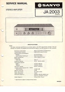Sanyo Service Manual für JA 2003 Copy - Picture 1 of 1