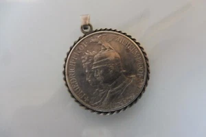 schöne, alte Münze , 2 Mark , 1901 , Kaiser - Paar  , Medaillon , Anhänger - Bild 1 von 3