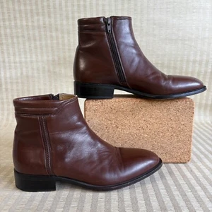Stivaletti Stamati Mastroianni uomo pelle marrone zip laterale scarpe Italia taglia 7 W - Foto 1 di 21