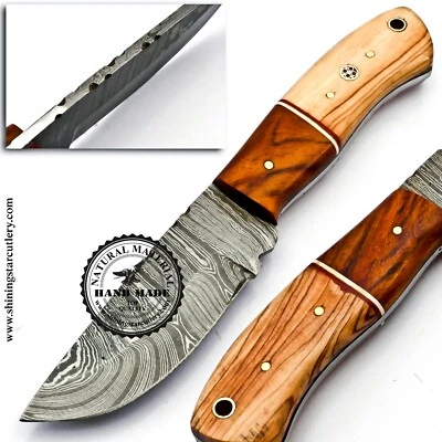 Custom  Hand Forged   Damascus Steel   Skinner Hunting Knife W/O Sheath DHK531 - Image 1 of 4
