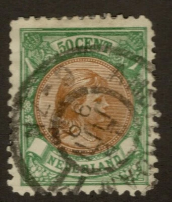 Netherlands Scott 51 Used -Upper Right Corner - CV 8.50$ - Image 1 of 2