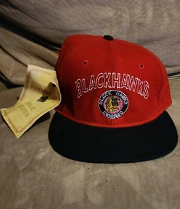 NWT Vintage 90s Chicago Blackhawks Original Six Roman Heritage Fitted Hat 7 1/4  - Picture 1 of 4